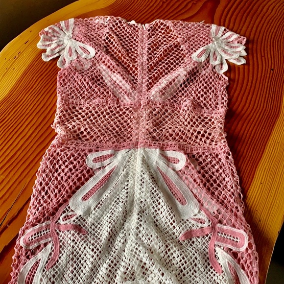Pink and off white net maxi dress. US S. - Picture 8 of 9